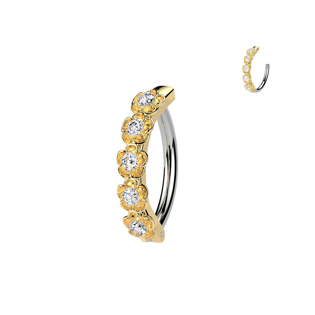 Flora Path Crystal Navel Clicker 14g