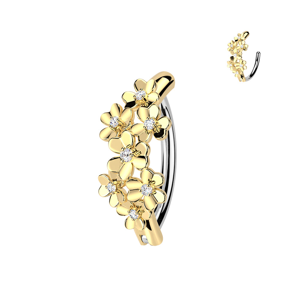 Petal Perfection Crystal Navel Clicker 14g