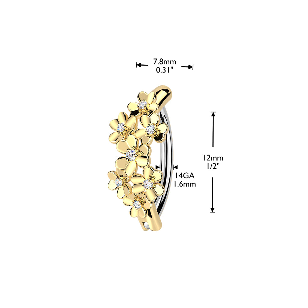 Petal Perfection Crystal Navel Clicker 14g