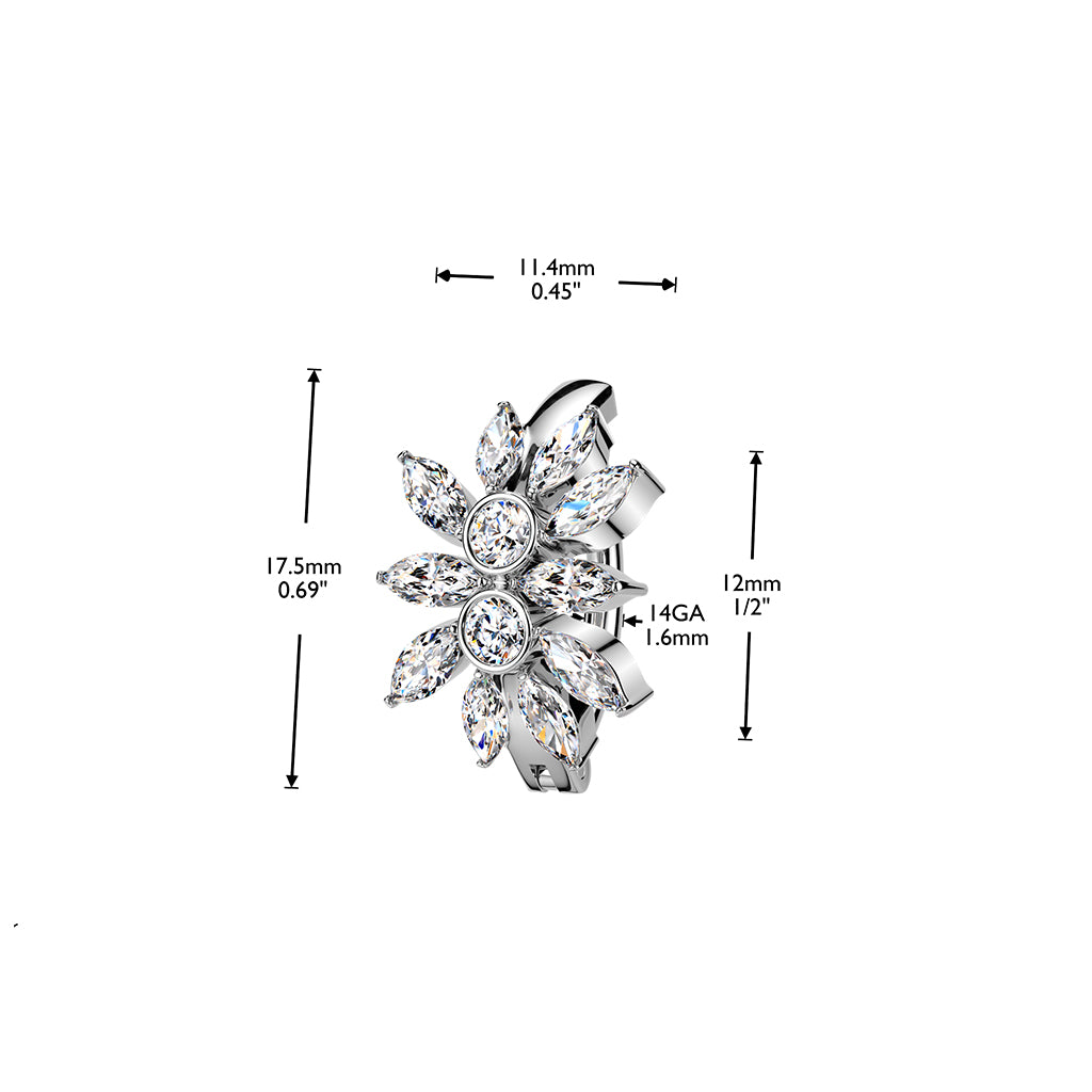 Marquise Majesty Crystal Navel Clicker 14g
