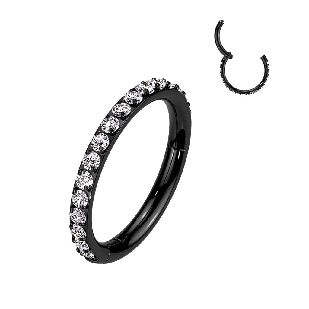 Premium G23 Titanium Claw-Set Crystal Edge Segment Ring 14g