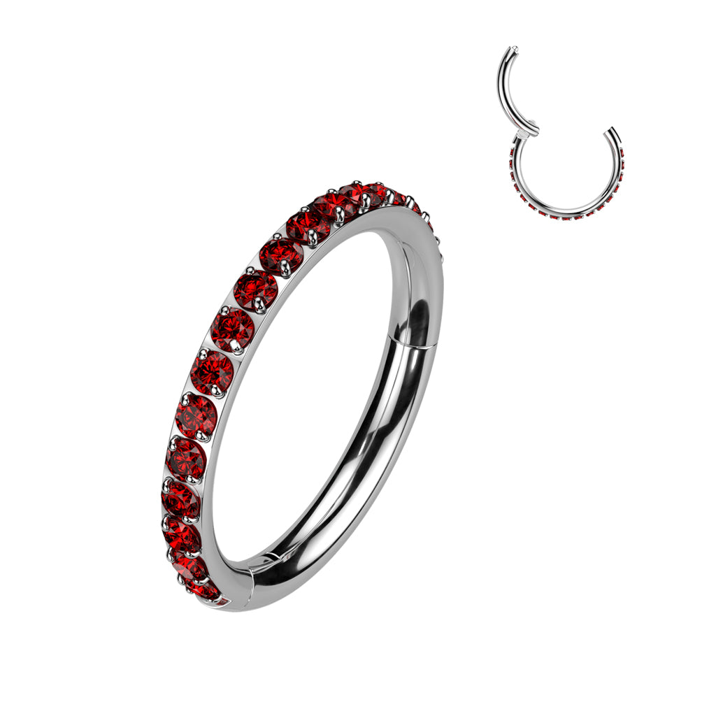 Premium G23 Titanium Claw-Set Crystal Edge Segment Ring 16g