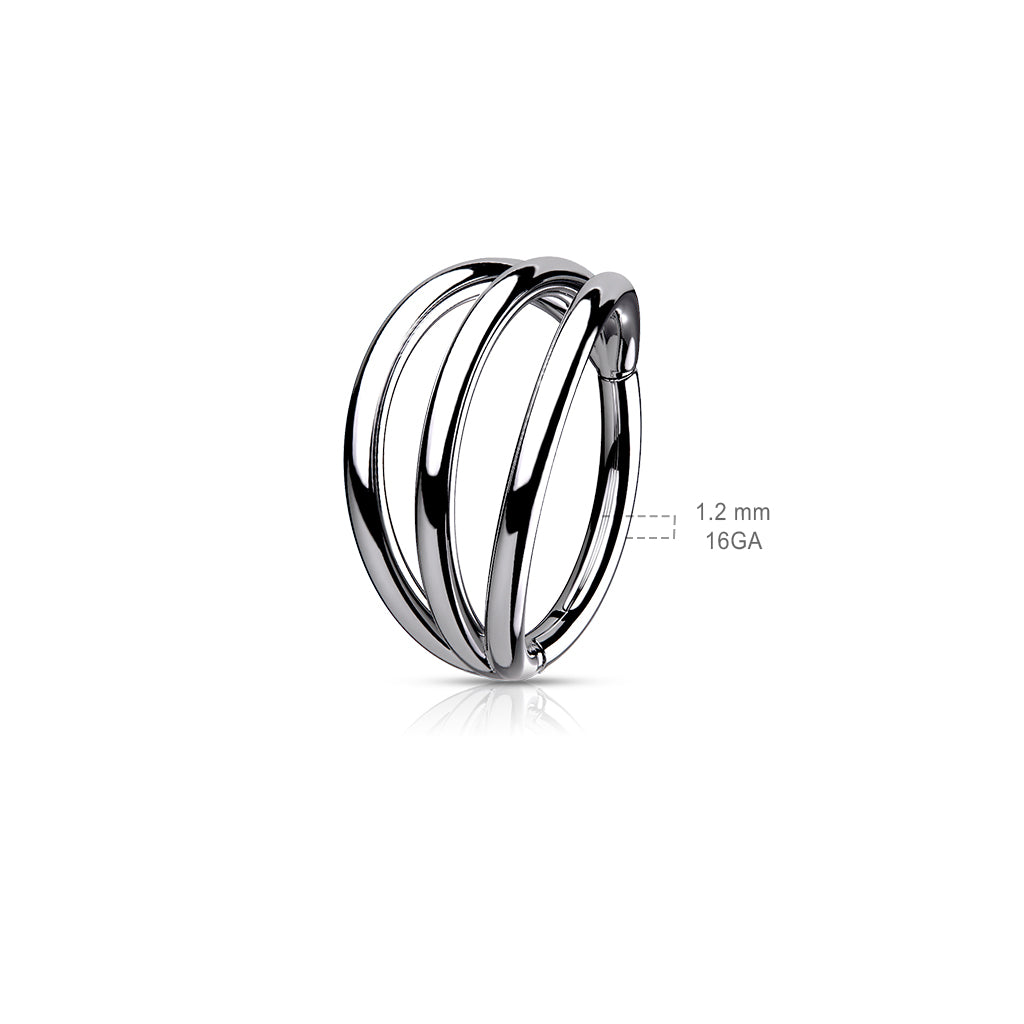 Premium G23 Titanium Triple Stack Segment Ring 18g - 16g