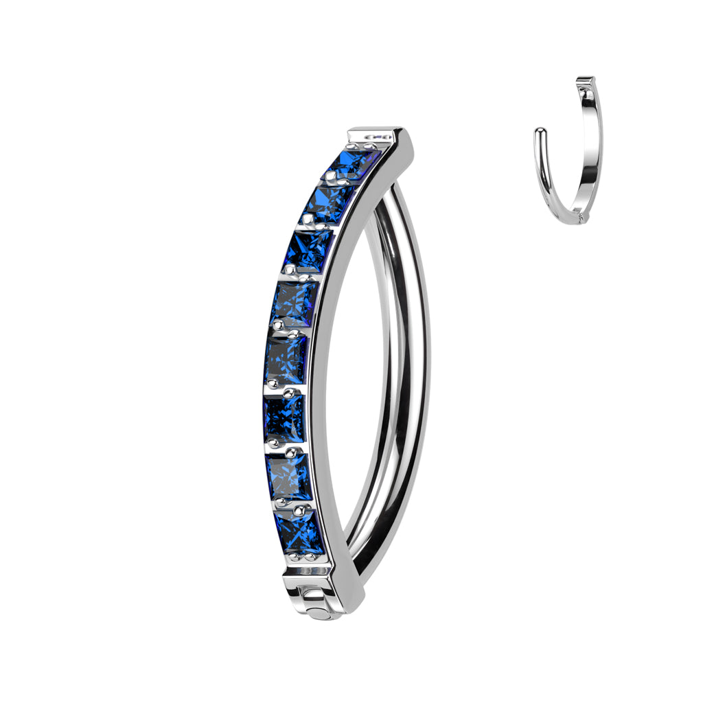 Single Row Claw-Set Crystal Clicker 14g