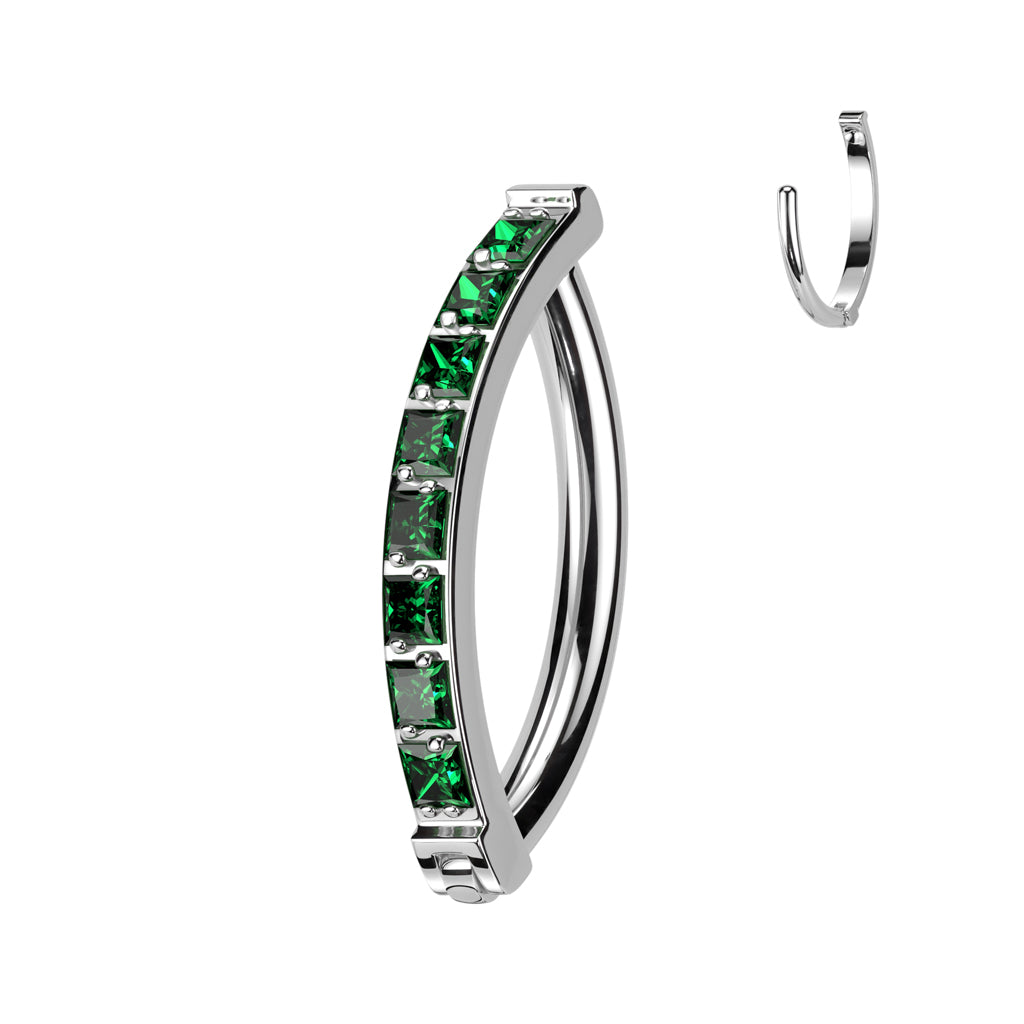 Single Row Claw-Set Crystal Clicker 14g