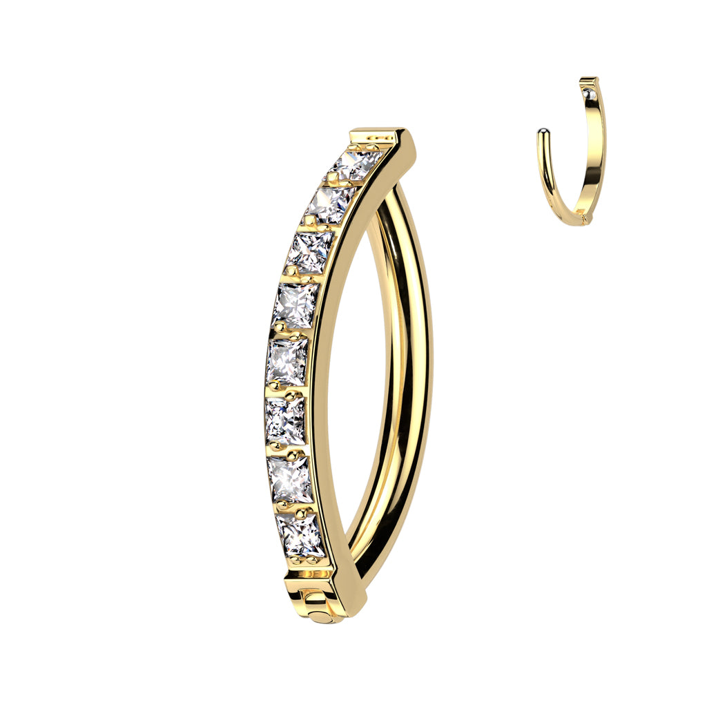 Single Row Claw-Set Crystal Clicker 14g