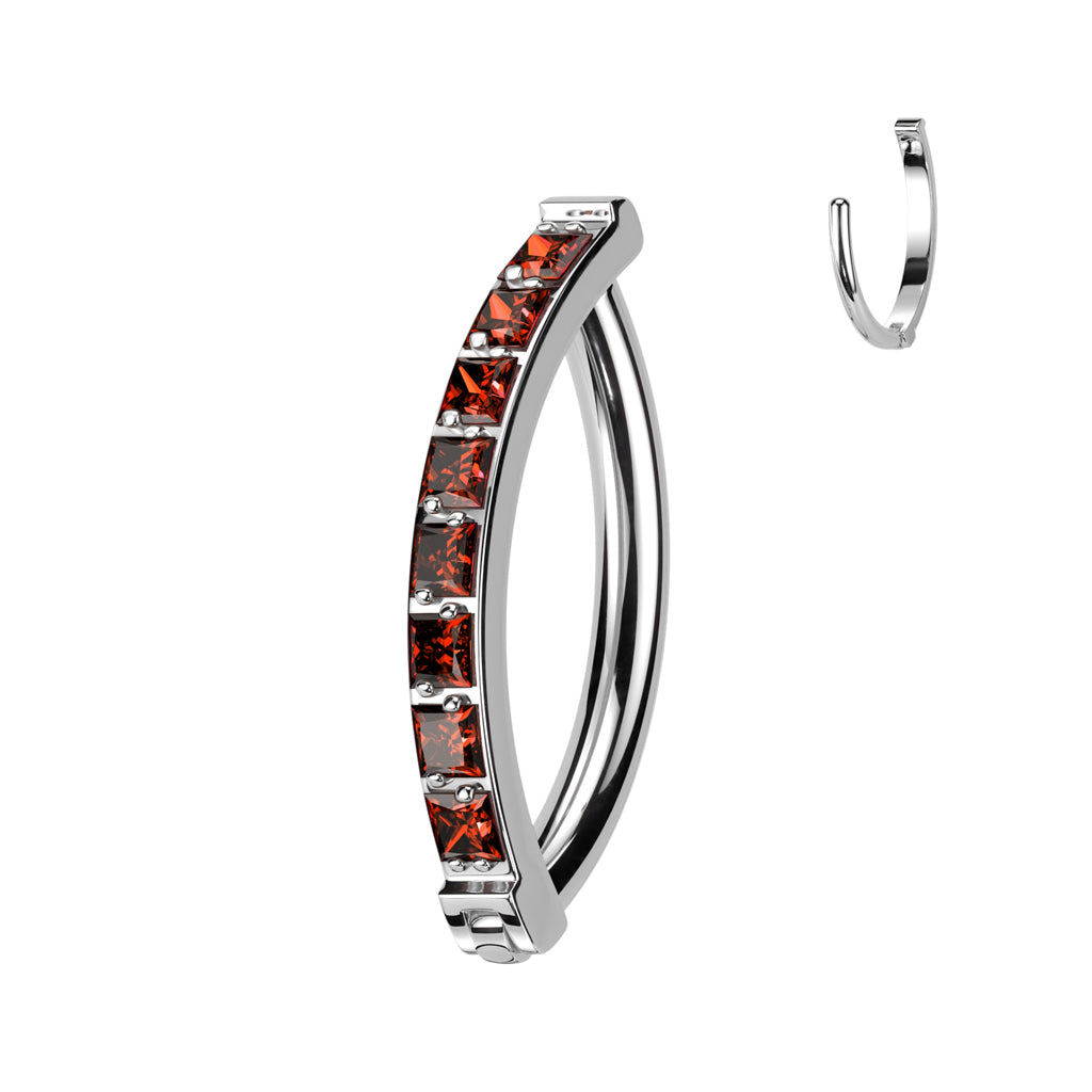 Premium G23 Titanium Claw-Set Square Navel Clicker 14g