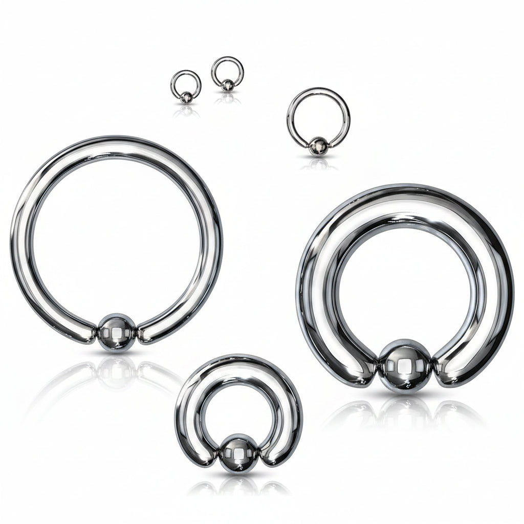 Surgical Steel Spring-Loaded Captive Bead Ring 8g - 00g
