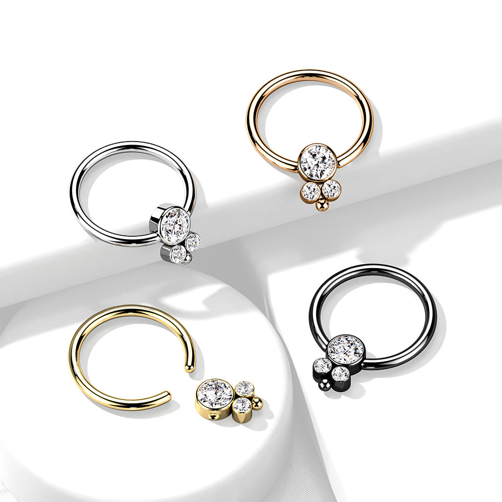 Fine Dotwork Captive Bead Ring 18g-16g