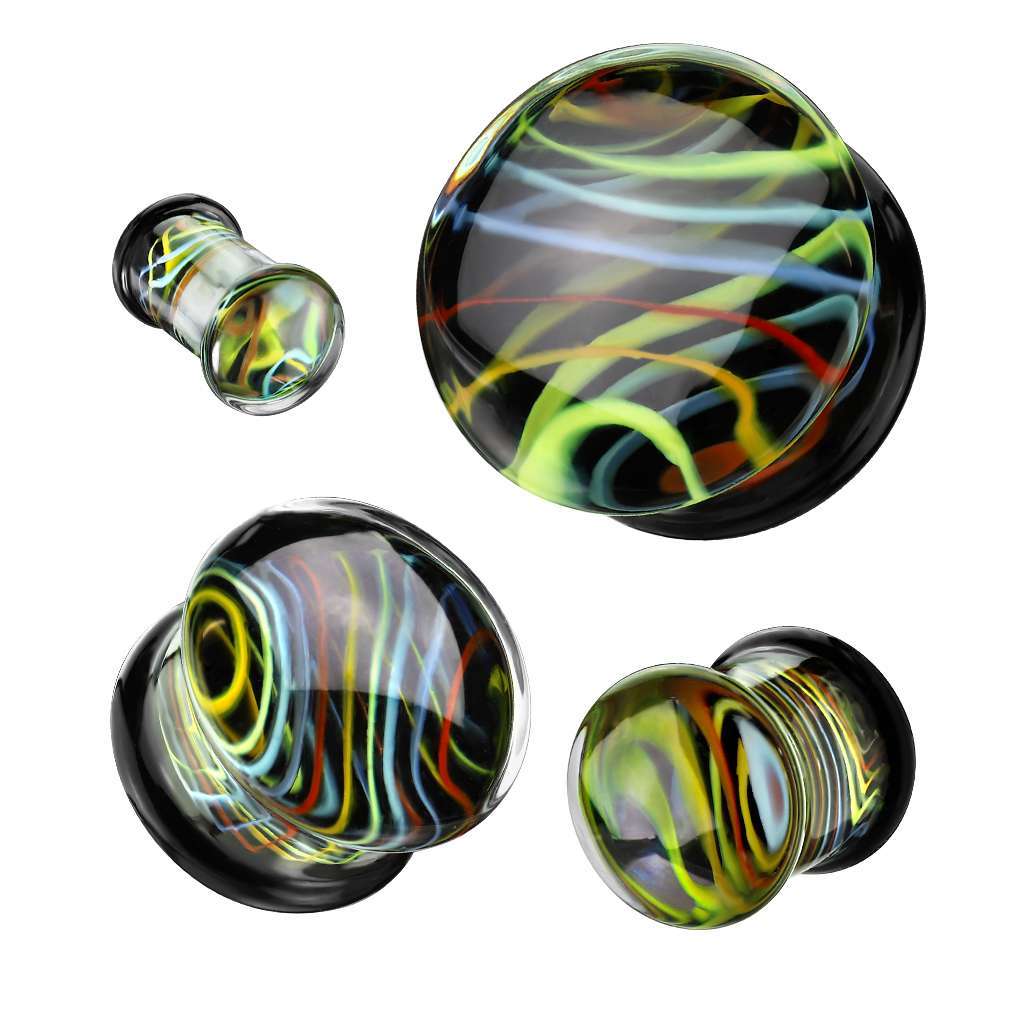 Prismatic Glass Plug 2g, 0g, 00g, 1-2, 9-16, 5-8, 3-4, 7-8, 1inch