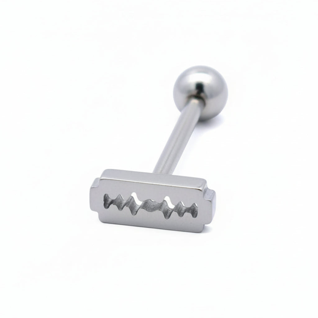 Premium Razor Blade Tongue Barbell