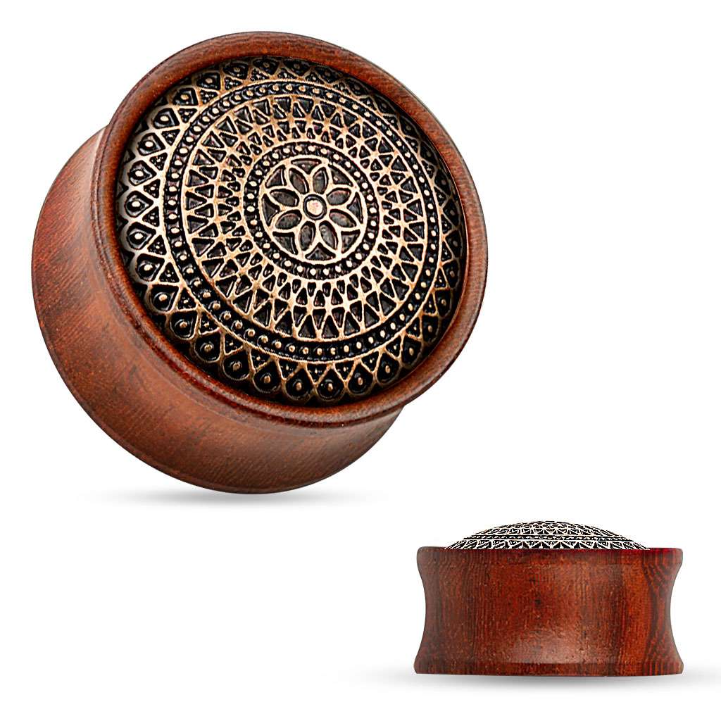 Rose Wood with Antique Lattice Shield - Saddle Plug 2, 0, 00, 1-2, 9-16, 5-8, 3-4, 7-8, 1