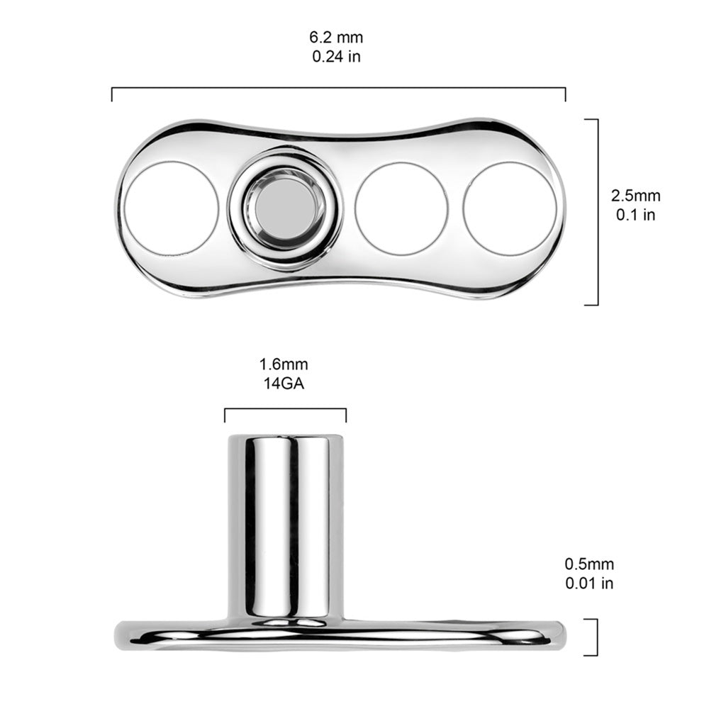 Premium G23 Titanium 3-Hole Dermal Anchor