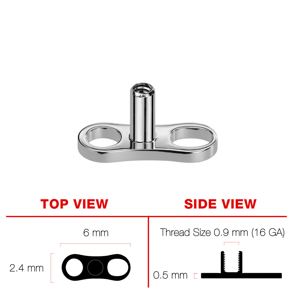 Premium G23 Titanium 2-Hole Dermal Anchor