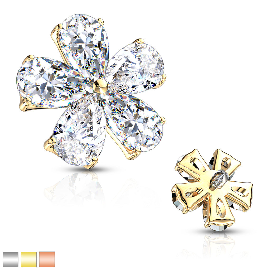 Premium 5 Petal Flower Microdermal Top 14g