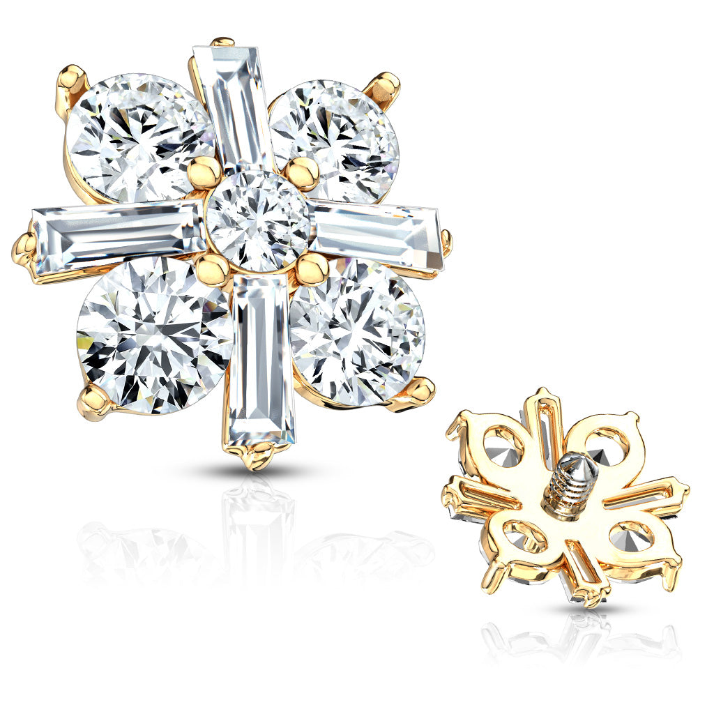 Claw-Set Baguette Starfire Microdermal Top