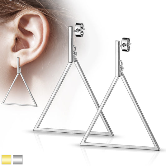 Triangle Dangle Stud Earrings