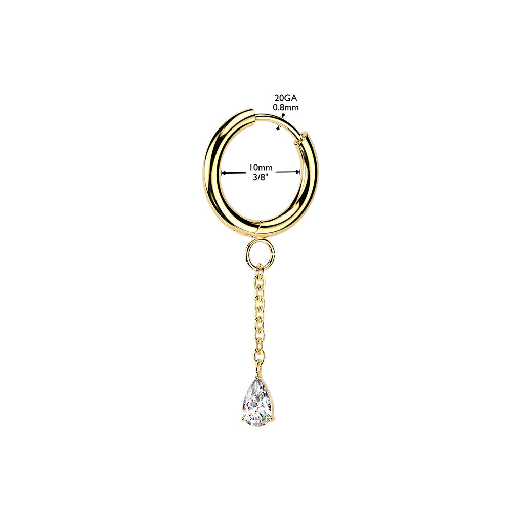 Claw-Set Teardrop Dangle Cuff Earrings