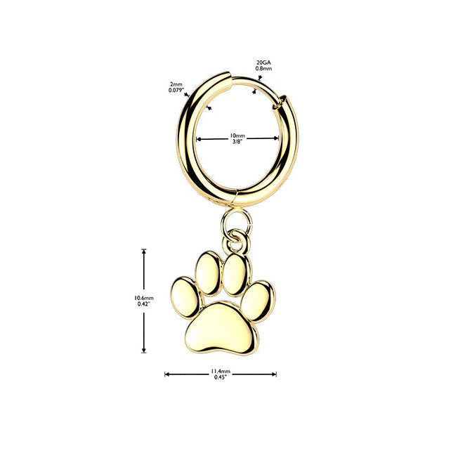Paw Print Dangle Cuff Earrings