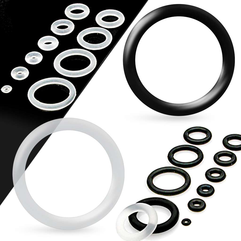Silicone O-Ring - Black or Clear 1mm, 1.5mm, 2mm, 3mm, 4mm, 5mm,6mm, 7mm, 8mm, 9mm, 10mm, 11mm, 12mm, 13mm, 15mm, 18mm, 21mm, 22mm