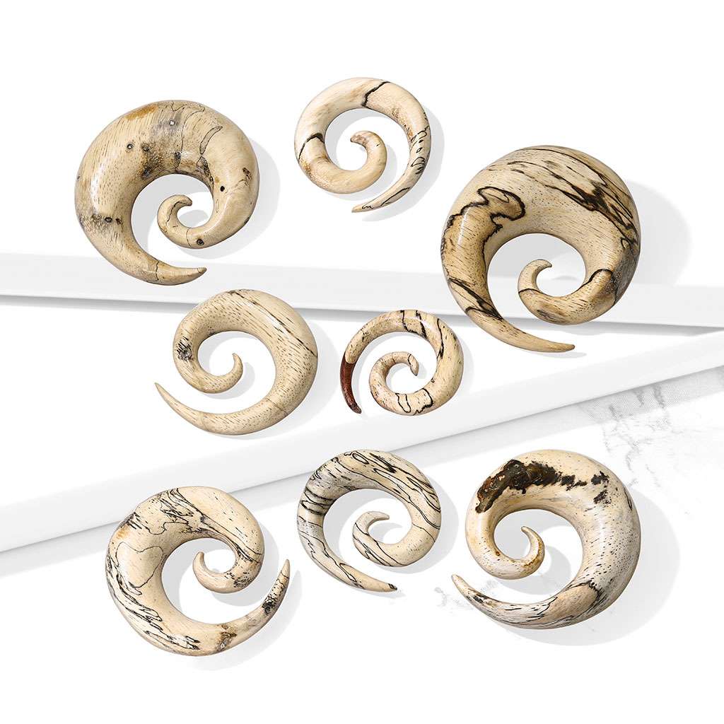 Spalted Tamarind Wood - Tribal Spiral Taper 4, 2, 0, 00, 1-2, 9-16, 5-8, 3-4