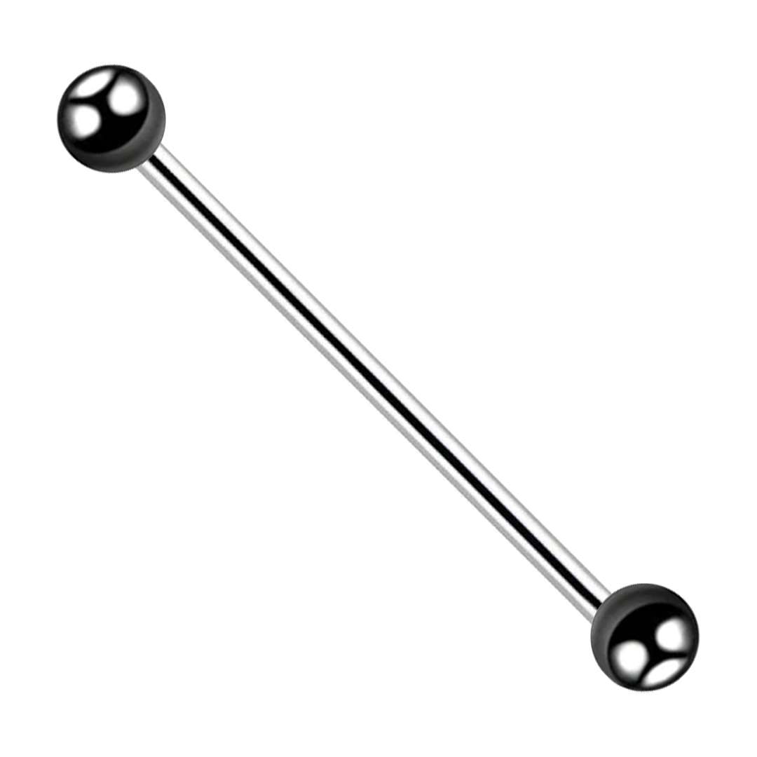 Surgical Steel + Titanium Industrial Barbell - Black