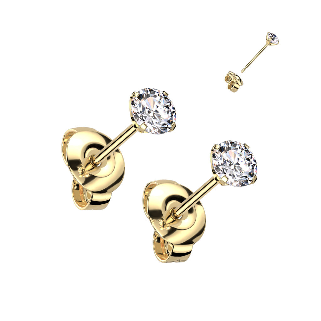 Premium G23 Titanium Crystal Claw-Set Studs