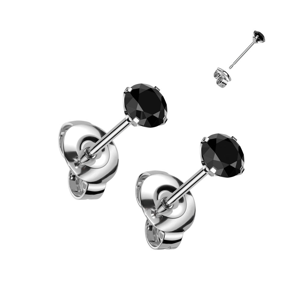 Premium G23 Titanium Crystal Claw-Set Studs
