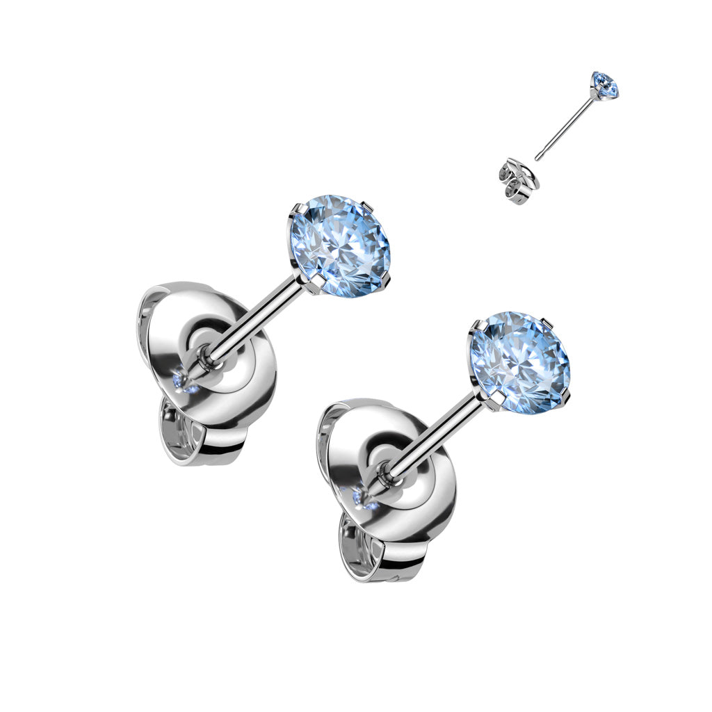 Premium G23 Titanium Crystal Claw-Set Studs