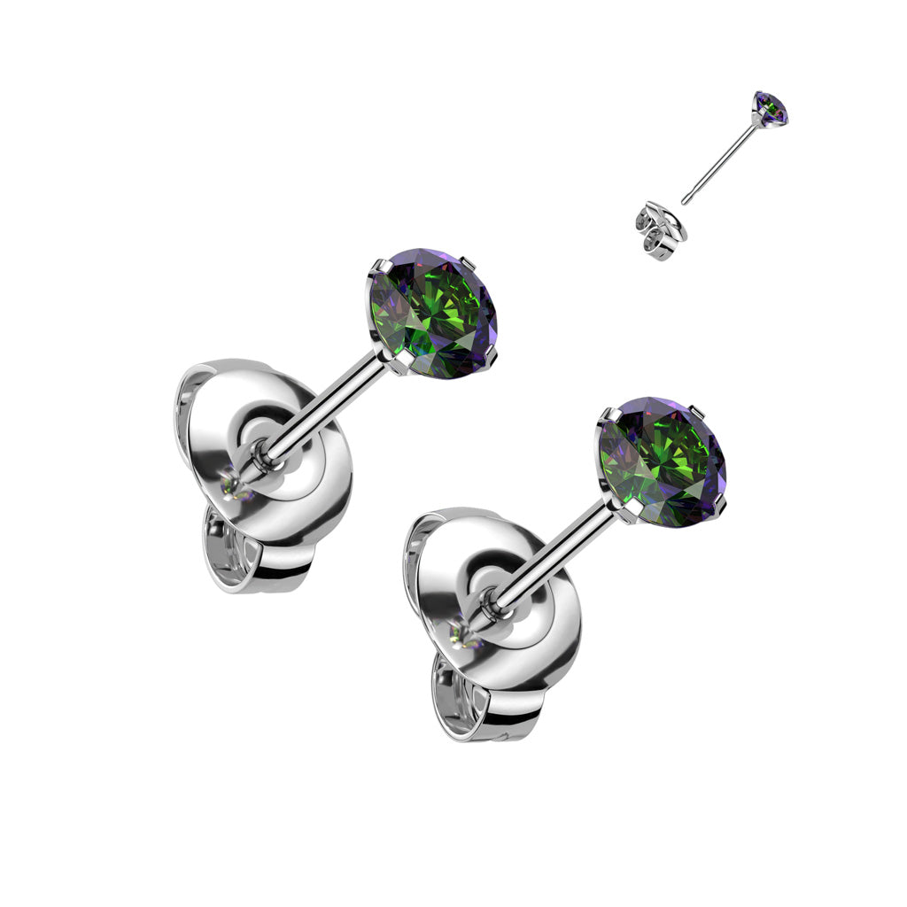Premium G23 Titanium Crystal Claw-Set Studs