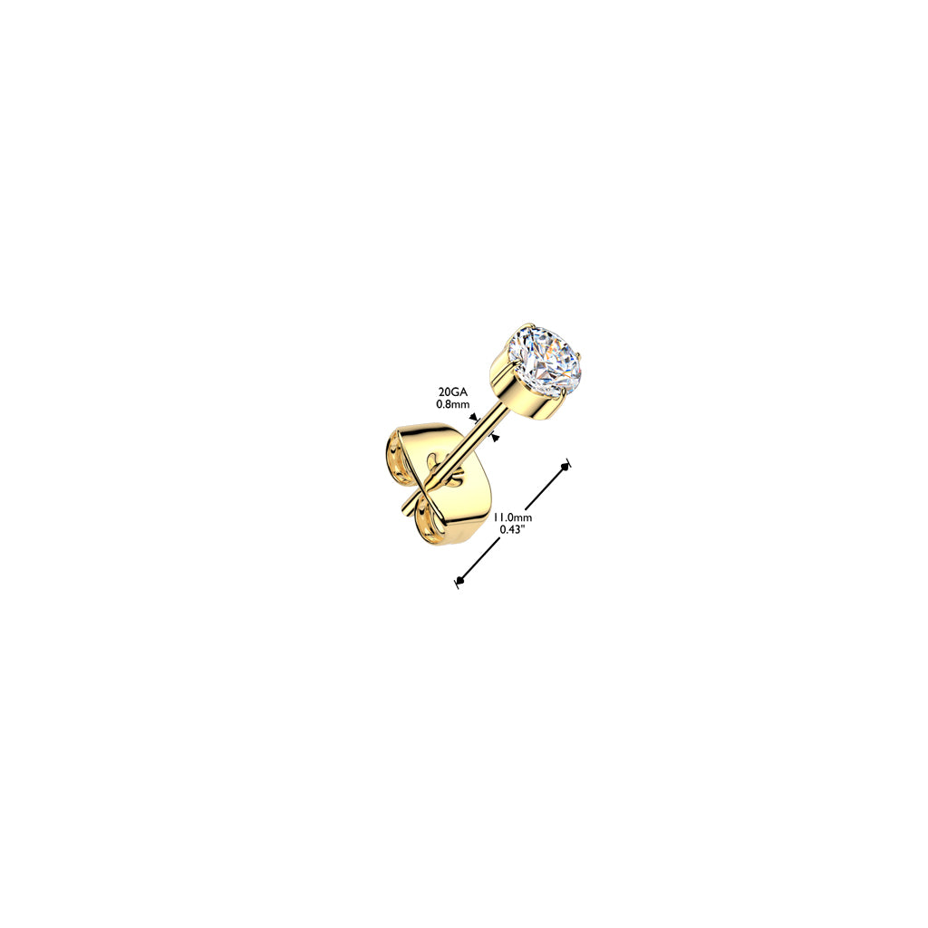 Premium G23 Titanium Claw-set Crystal Studs