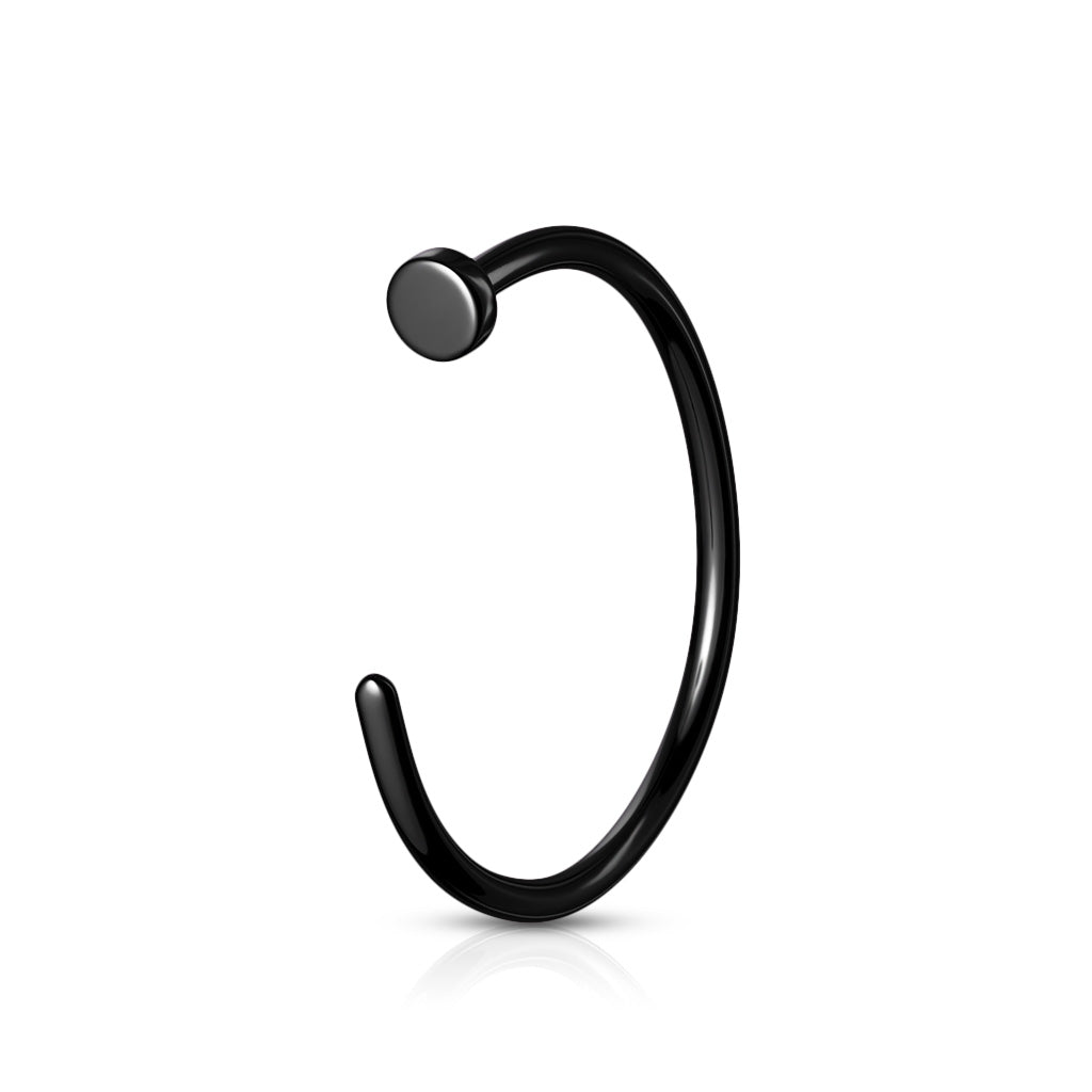 PREMIUM G23 Titanium Blackline PVD 3/4 Nose Hoop 20g-18g