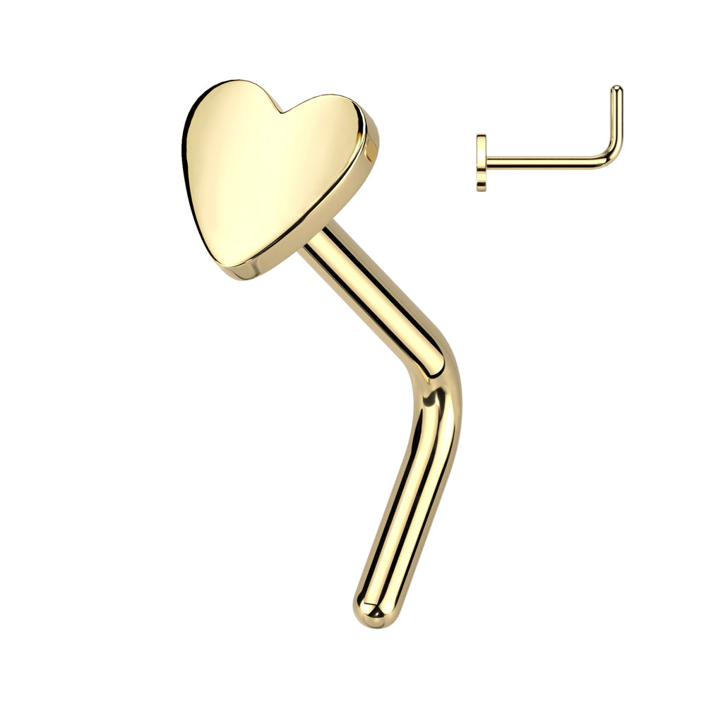 Premium G23 Titanium Heart Nose Pin