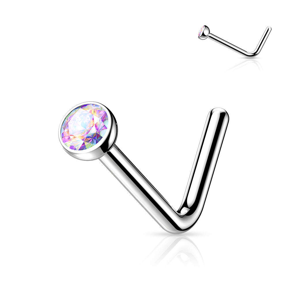 Premium G23 Titanium Crystal Nose Pin