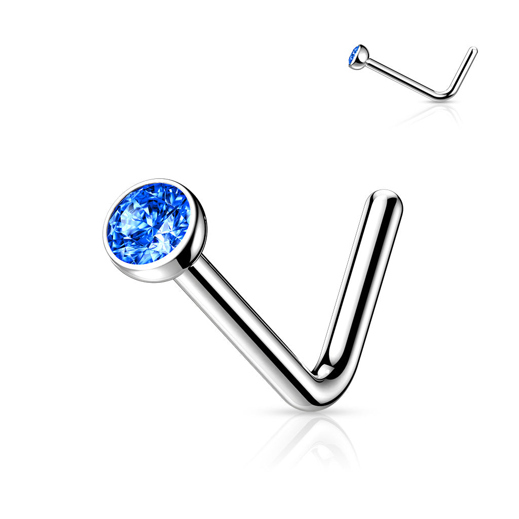 Premium G23 Titanium Crystal Nose Pin
