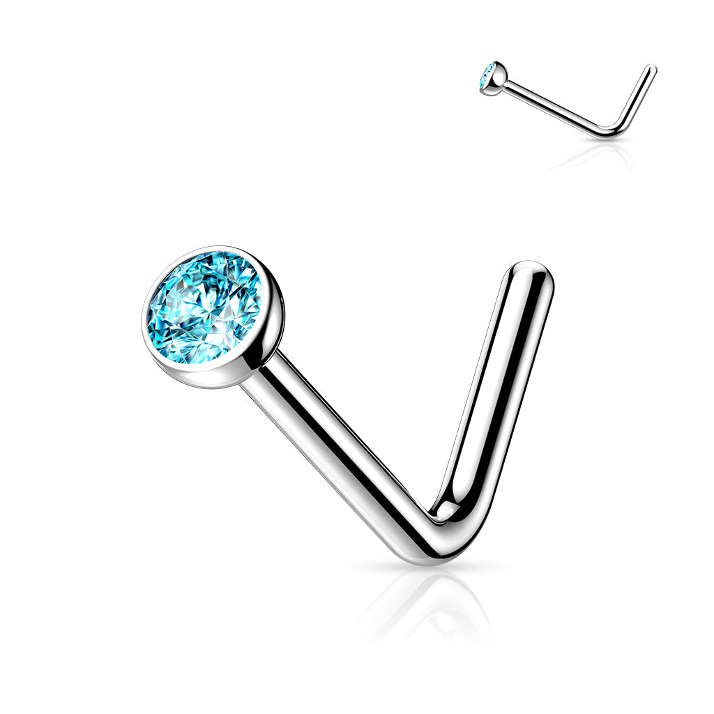 Premium G23 Titanium Crystal Nose Pin