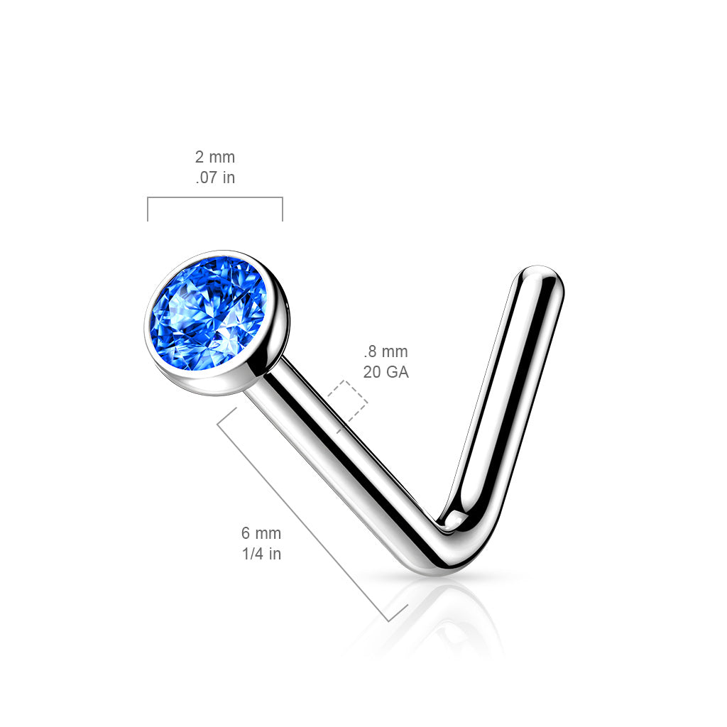 Premium G23 Titanium Crystal Nose Pin