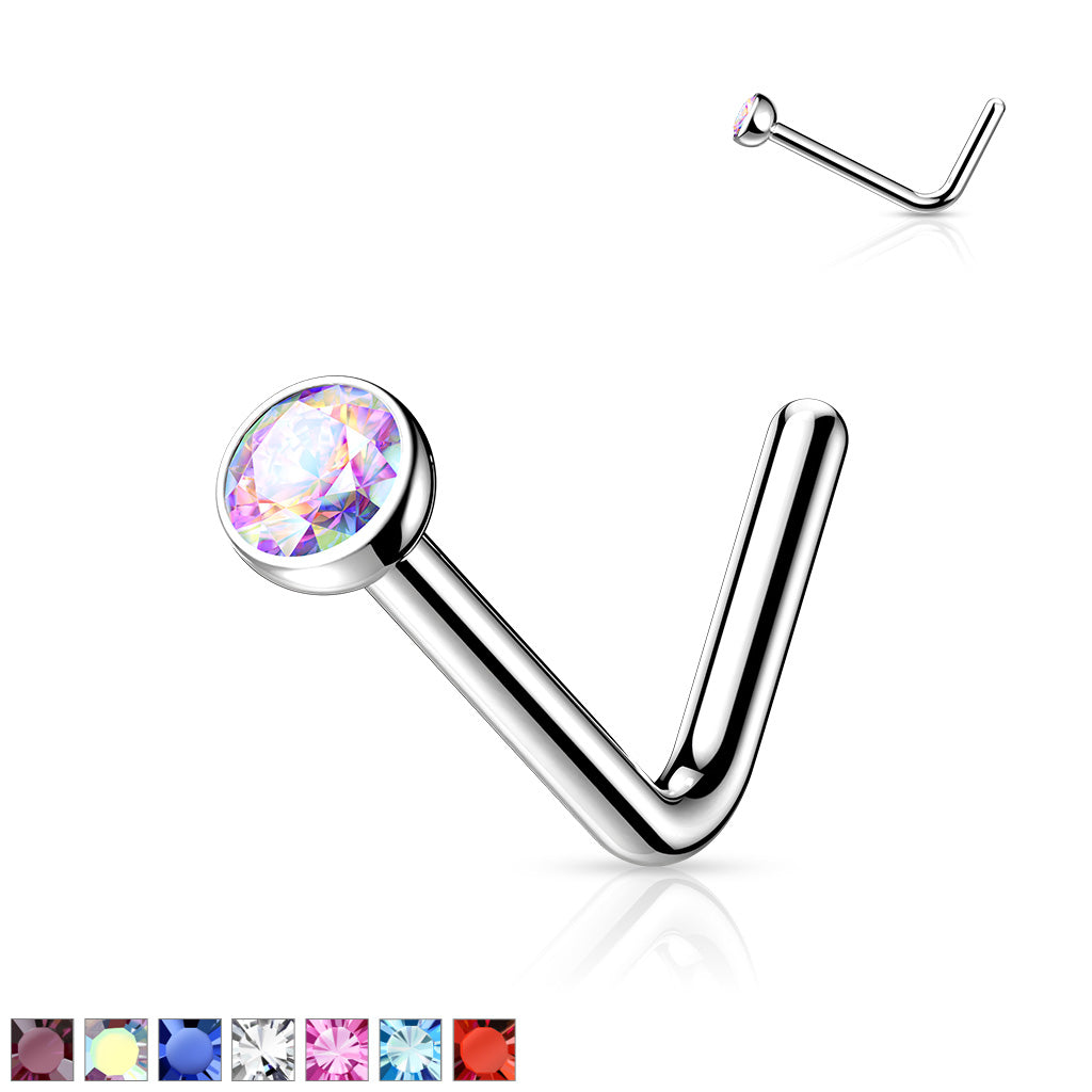 Premium G23 Titanium Crystal Nose Pin