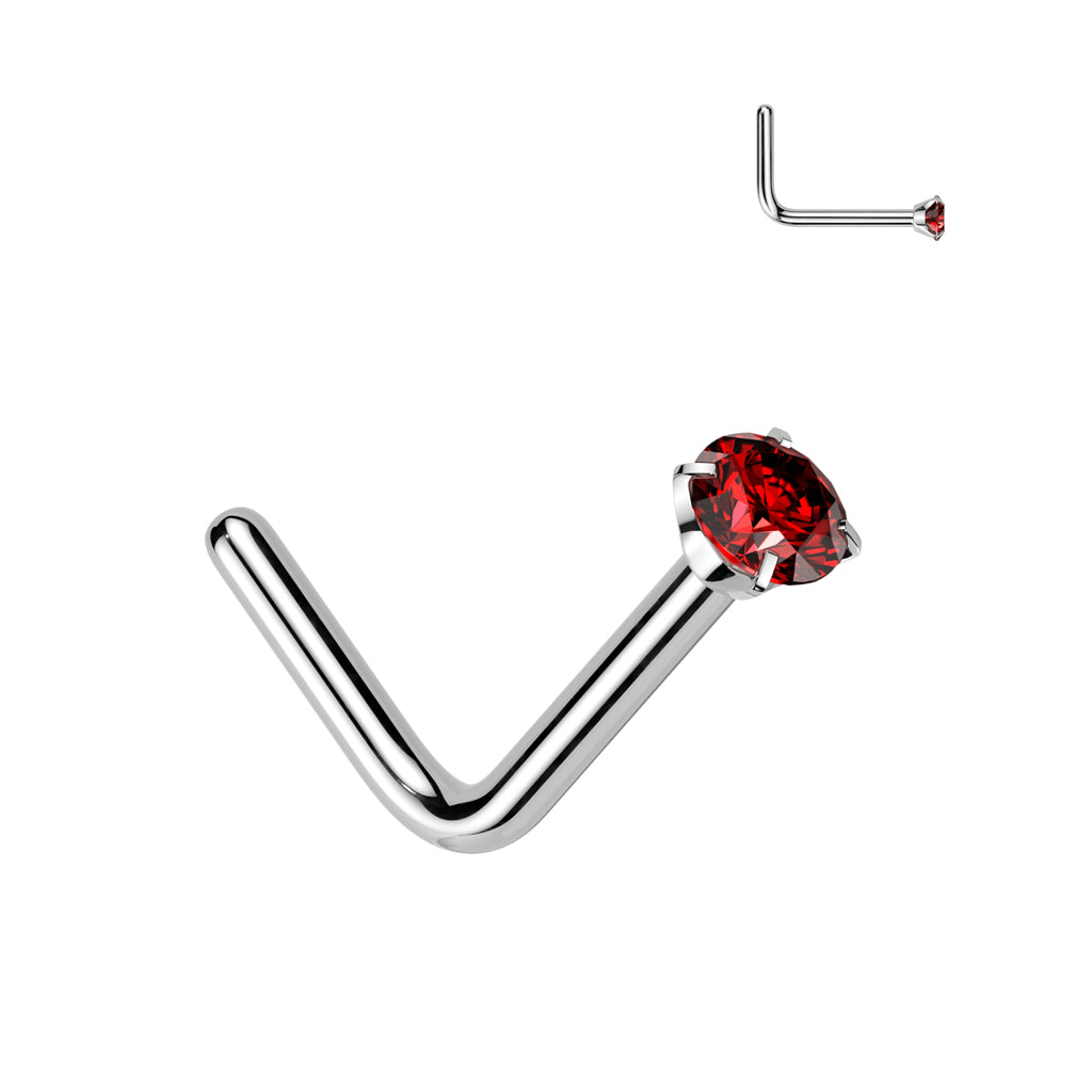 Premium G23 Titanium Claw-Set Crystal Nose Pin 20g