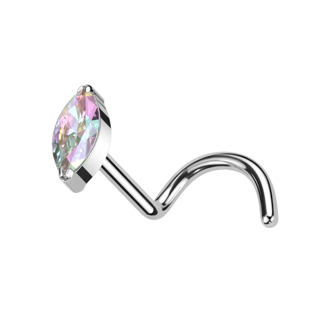 Premium G23 Titanium Marquise Claw-Set Nose Screw
