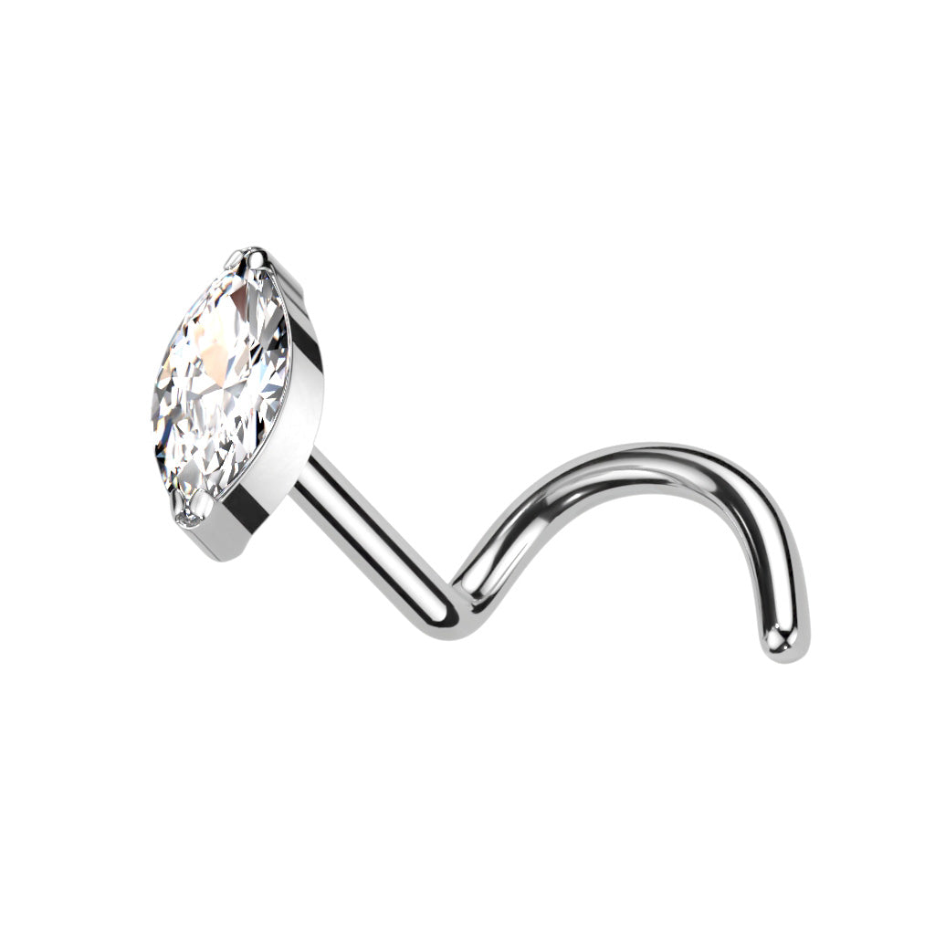 Premium G23 Titanium Marquise Claw-Set Nose Screw