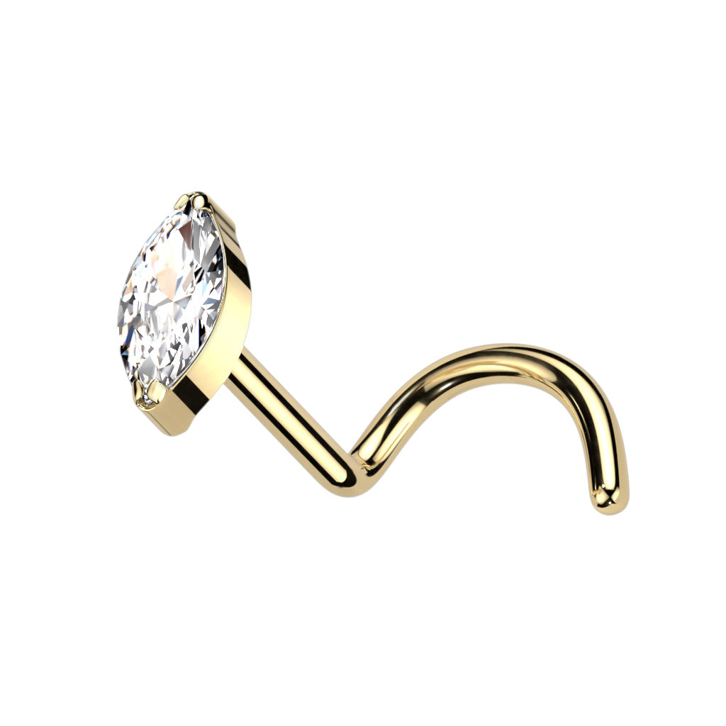 Premium G23 Titanium Marquise Claw-Set Nose Screw