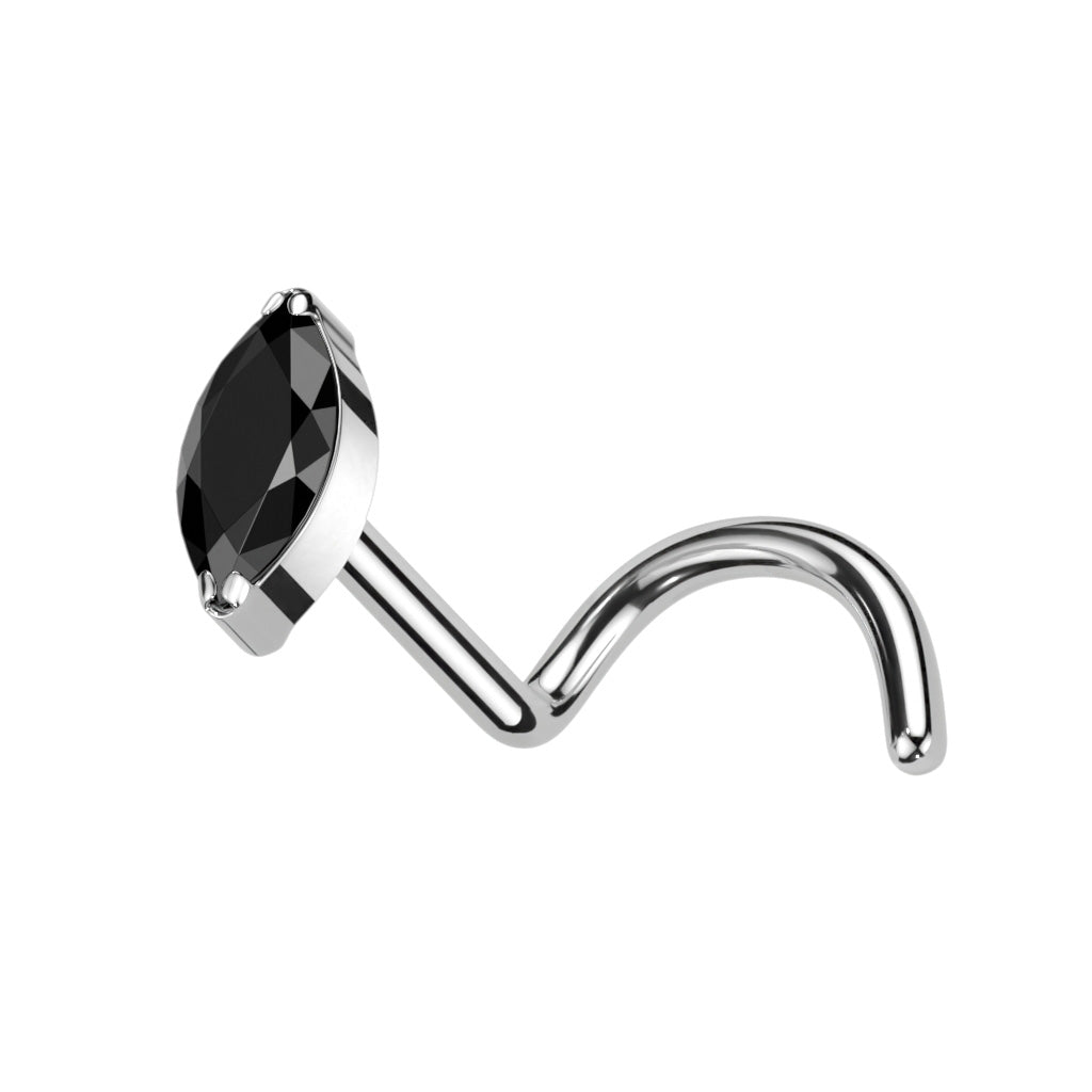 Premium G23 Titanium Marquise Claw-Set Nose Screw