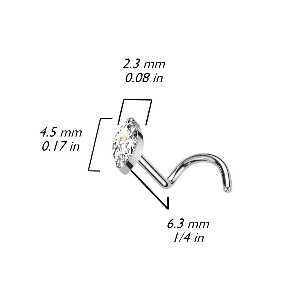 Premium G23 Titanium Marquise Claw-Set Nose Screw