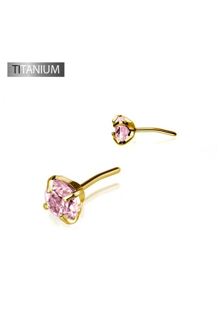 Premium G23 Titanium Round Claw-Set Crystal Luxe Threadless Top