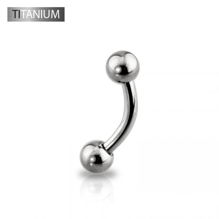 Premium G23 Titanium Curved Barbell Externally Threaded