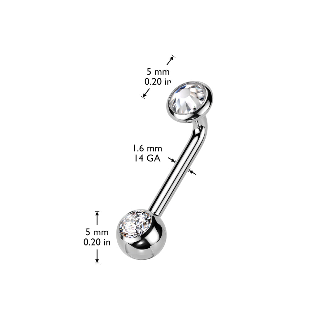 Crystal Christina Barbell 14g