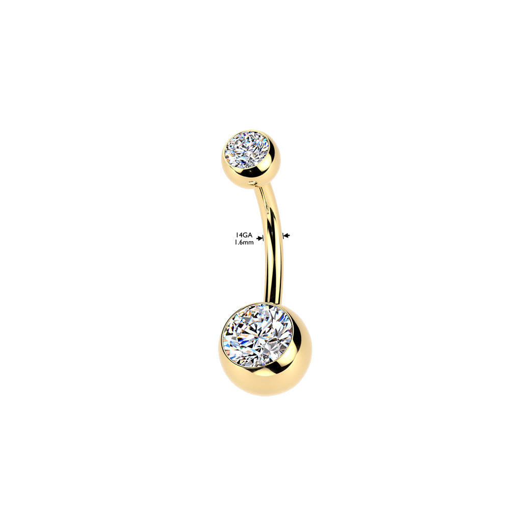 Premium G23 Titanium Crystal Navel Barbell 14g