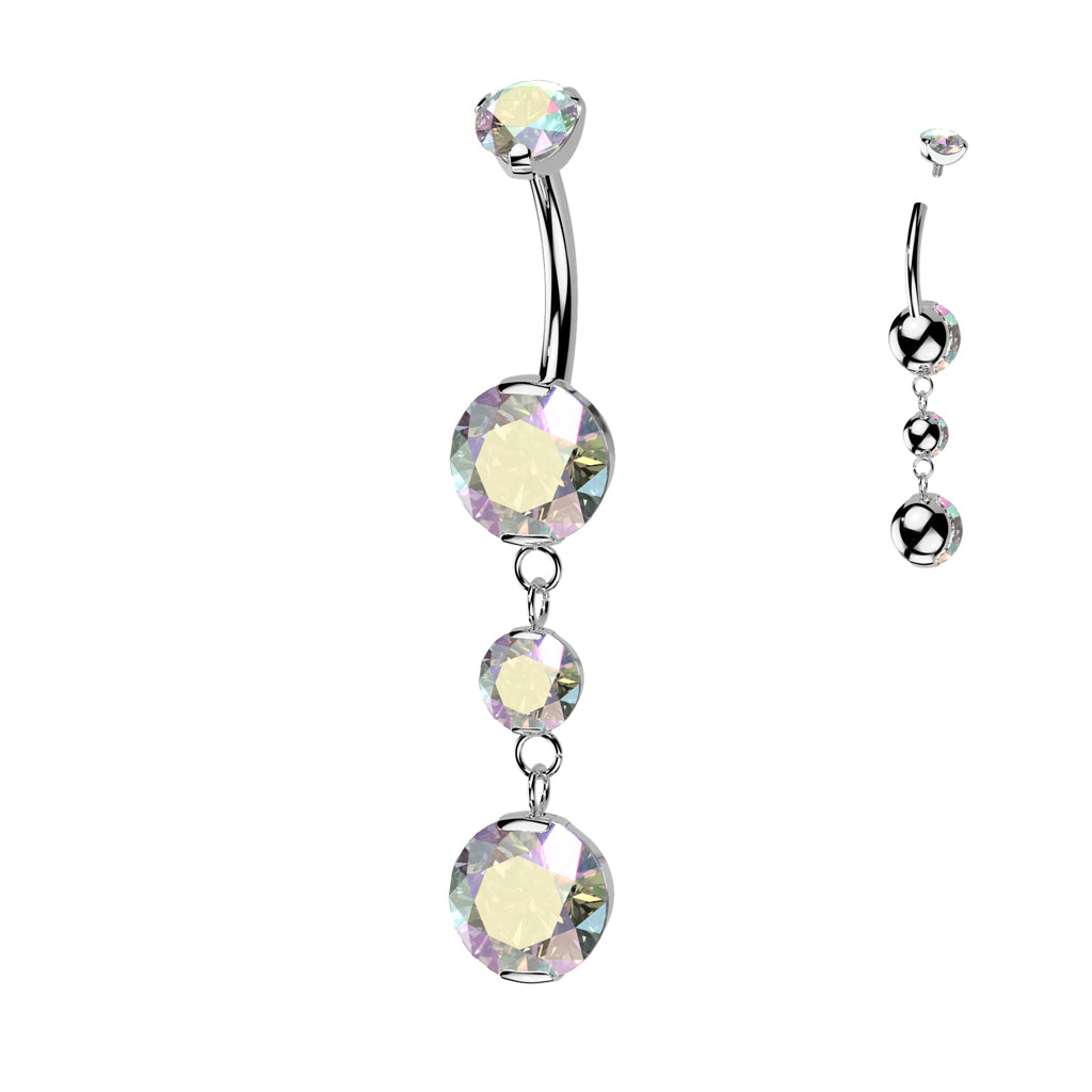 Triple Jewel Navel Dangle 14g