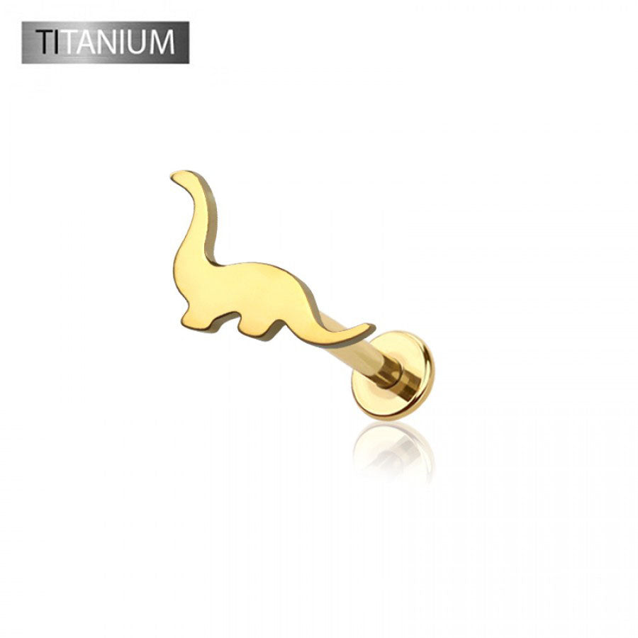 Premium G23 Titanium Dinosaur Threadless Flat Back
